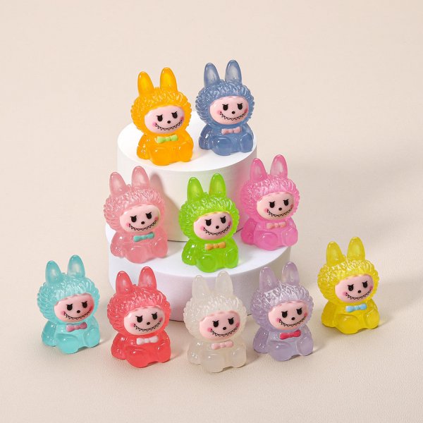Luminous Labubu Cute Ornament Crystal decorative Cute Resin Nightshow Decoration Crystal  3D Cute Toy