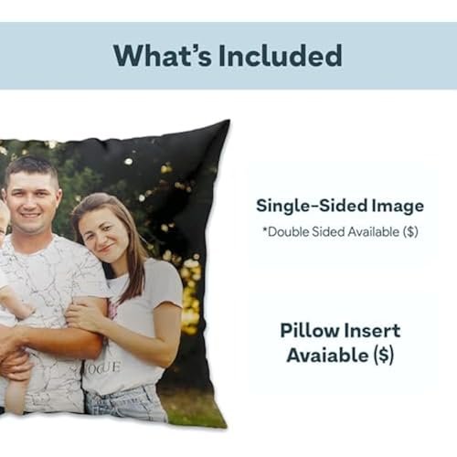 Fabric Textile Products Custom Pillow - USA Made - Personalized Pillows with Pictures or Text - Throw Pillow - Personalized Gift - Grandparent & Couples Gifts - Pet Pillow - Kids Pillows