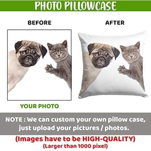 Custom Love, Couple Photo Pillow w Any Picture | 16x16 - Optional Insert | Personalized Cover with Your Loved Ones - Custom Couple Gifts