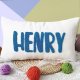 Personalized Embroidered Name Lumbar Pillow，Custom Monogram Throw Accent Handmade Pillows Cover，Customizable 12x20 Decorative Couch Bed Room Pillow Case Gifts for Kids Boy Girls