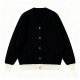 Men's Black and Beige Contrast Hem Cardigan, V-Neck Knitted Sweater