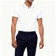 Men's White Polo Shirt with Black Trim, Short Sleeve Casual Business Top