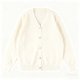 Men's Beige Solid V-Neck Cardigan, Classic Button-Down Knitted Sweater